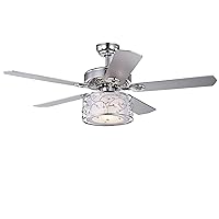 Warehouse of Tiffany CFL-8403REMO/CH Swerl 52-inch 1 Multi-Layered Shade (Includes Remote and Light Kit) Ceiling Fan, Silver