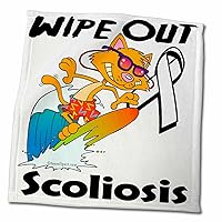 3dRose Wipe Out Scoliosis Awareness Ribbon Cause Design - Towels (twl-115232-3)