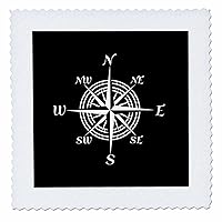 3dRose White Classic Nautical Compass Rose Sailing Design for... - Quilt Squares (qs_352678_10)