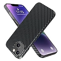 for iPhone 14 Plus Carbon Fiber Case 6.7” 5G, Slim and Thin Aramid Protective Cover 0.03in 0.4oz, Lightweight, Anti-Scratch Protector, Supports Wireless Charging, Matte Black