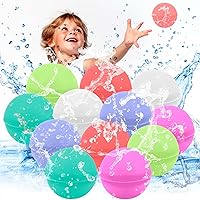 Cadeya 12 Pcs Reusable Water Balloons Silicone, Summer Water Pool Beach Toys for Boys And Girls, Self-Sealing Water Bomb Quick Fill for Summer Games