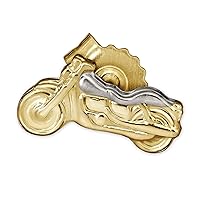 Smart Single-Stud Jewelry 333 Bicolour Shiny Gold Goldener Motorcycle Real