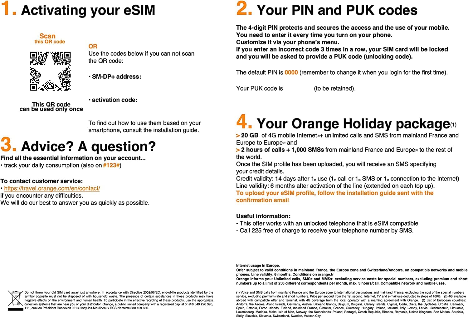 Orange 20GB 14 Days eSIM for Europe