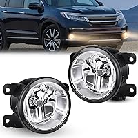 Fog Lights Assembly Compatible with 2013-2015 Accord Civic 2016-2018 Pilot 2014-2017 Compass 2013-2015 Crosstour CR-V Chrysler 2017-2018 JEEP Cherokee 2010-2018 RDX TSX TL ILX,2 Years Warranty