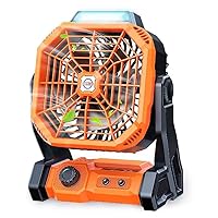 Rechargeable Portable Fan Powerful 20000mAh Camping Air Circulators Fan With Light Powered Battery Fan With Hanging Hook Barbecue