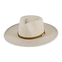 Women's Heathered Wide Brim Panama/Fedora Style Hat