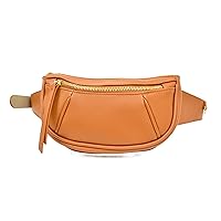 Designer INC Pebbled Belt Fanny Pack Belt Bag (Brown, X-Large W 38