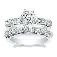 1.50ct DLA Certified Round Cut Diamond Bridal Set in Platinum