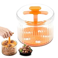 Meatball Maker Manual 5 Balls Meatball Maker Tool, Kitchen Extruded Translucent Meatball Making Tool for Dumplings Pastries and Meatballs Remaining Ground Meat Freezer Storage Containers (Orange)