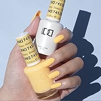 Trendy Collection Gel & Matching Lacquer Polish Set Soak off Gel NAIL All In One Daisy Top Coat for Nails (with bonus side Glitter) Made in USA (745 Honey)