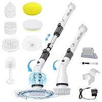 Electric Spin Scrubber, FRYLINE Cordless Shower Brush with Long Handle, Electric Brush for Cleaning, Power Bathroom Scrubber for Bathtub, Tile, Floor