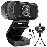ToLuLu 1080P Webcam with Microphone, HD Webcam Web Camera with Tripod Stand, Widescreen USB Computer Camera, Streaming Mic Webcam for Online Calling/Conferencing, Zoom/Facetime/YouTube Laptop Desktop