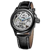 Luxury Unique Automatic Skeleton Watch Leather Waterproof Self Winding Steampunk Watches Tourbillon Men