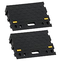 BISupply Rubber Curb Ramp 4 Inch Rise Wedge Set - 2pk Car Ramps Interlocking Curb Ramps for Driveway and Sidewalk