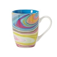 Enesco Izzy and Oliver EttaVee In the Groove Marbled Coffee Mug, 12 Ounce, Multicolor