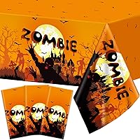 3 Pack Halloween Party Decoration Supplies Zombie Skull Bloody Tablecloth Party Decorations Indoor Outdoor Disposable Picnic Plastic Tablecloths Table Covers Halloween Table Decor Dinner Party Decor