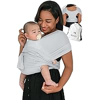 Konny Baby Carrier AirMesh for Cozy Luxury Baby Carrier Wrap, Easy to Wear Baby Wrap Carrier, Perfect Essentials Cloths for Newborn Babies up to 44 lbs, (Light Grey, S)