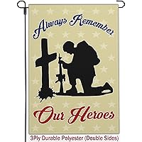 Memorial Day Patriotic Garden Flags for Outside 12x18 Inch 3Ply Double Sided 4th of July Independence Veterans Day Flag Outdoor House Yard Holiday Decorations Sign Flag