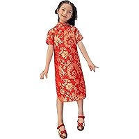 Girls Wintersweet Blossom Chinese Qipao Dress Children Cheongsam Infantis Chi-pao