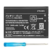 TAYUZH CTR-003 Battery for Nintendo 3DS/ 2DS/ New 2DS Game Console, 2000mAh CTR-003 Li-ion Replacement Battery(Not Compatiable with 3DS 3DS XL/LL) Come with Repair Tool
