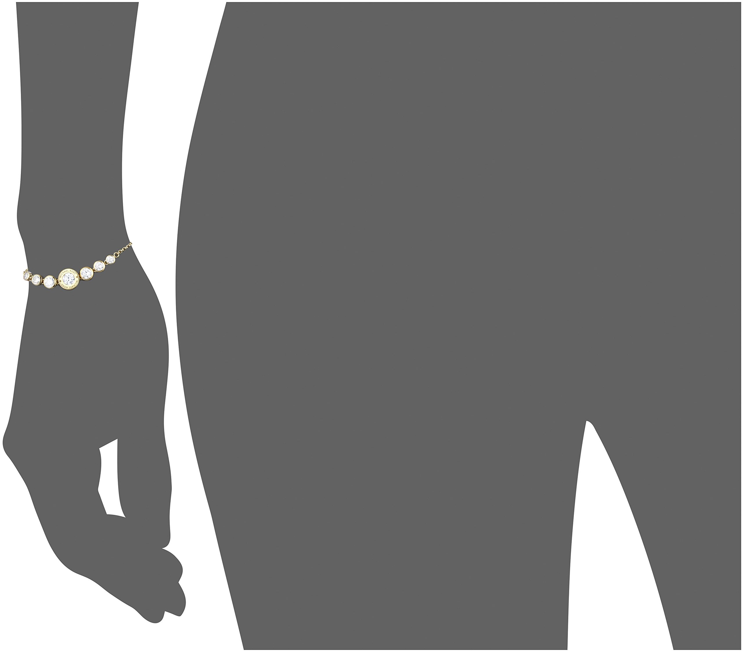 Michael Kors Women's Logo Gold-Tone Stainless Steel and Crystal Slider Bracelet (Model: MKJ5334710)