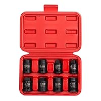8-Piece CR-MO Steel Socket Set, 1/2-Inch Drive, Pipe Plug, Male/Female, SAE: 7/16'' to 5/8'', Heavy Duty Storage Case, Meets ANSI Standards, Model 2841
