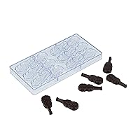 Restaurantware Pastry Tek 10.8 x 5.3 Inch Chocolate Shaping Mold 1 Freezable Candy Mold - 12 Cavities Violin-Shaped Clear Polycarbonate Chocolate Mold Dishwashable Easy To Release