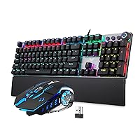 AULA Gaming Keyboard and Mouse Combo (Blue Switch Mechanical Keyboard + 2.4G Wireless Mouse)