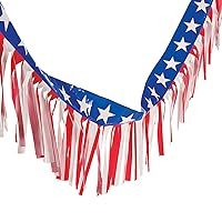 Fun Express American Flag Fringe for Fourth Of July Decorations - Elevate your Celebration with 100ft Patriotic Flag Fringe - Show Patriotism, Transform your Space with 4th Of July Outdoor Decorations