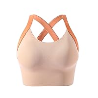 Cross Back Sports Bra for Women Lift up Padded Strappy Yoga Bra Maximum Support Workout Bra for Athletic Gym Fitness