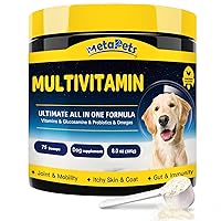 Dog Vitamins Powder, Dog Multivitamin with Probiotics, Glucosamine, Omega 3, Support Gut, Joint & Mobility, Itchy Skin & Coat, Minerals and Antioxidant for Immune Health, 75 Servings
