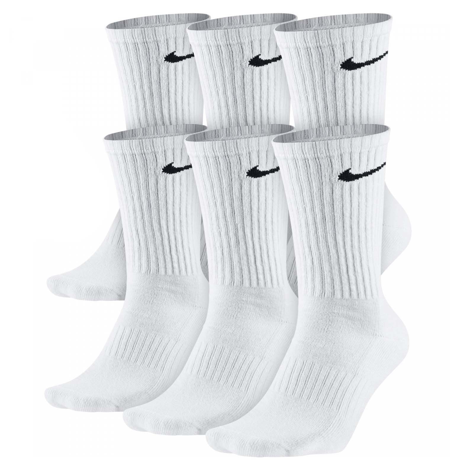 Nike Boys Crew White Sock 6 pr. 5Y-7Y