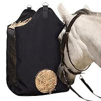 Hay Bags for Horse, Large Capacity Feeding Bag, Hay Nets for Sheep, Goats, Open Feed Hole Hay Feeder for Slow Feeding (Black)