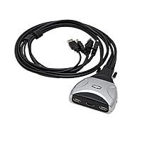 2 Port KVM Switch 1920 x 1200 - HDMI and USB 2.0 Hub 3.9 ft Cables SY-KVM31034