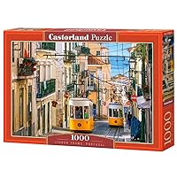 CASTORLAND 1000 Piece Jigsaw Puzzle, Lisbon Trams, Portugal, European Puzzle, Sister City of San Francisco, Adult Puzzle, Castorland C-104260-2