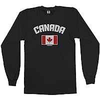 Threadrock Men's Canada Canadian Flag Long Sleeve T-Shirt