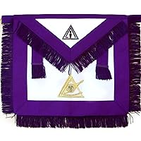 Past Illustrious Master Council Apron - Purple Hand Embroidery
