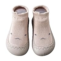 Baby Girl Sock Shoes Rubber Sole Non Slip Indoor Slipper Infant Girls First Walking Shoes Soft Sole Non-Skid Slipper Trainers Shoe