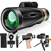 80x100 High Power Monocular Telescope with Smartphone Adapter Tripod, Larger Vision Monoculars for Adults with BAK4 Prism, Suitable for Bird Watching Hunting Hiking Camping Wildlife