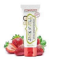 Jack N' Jill Natural Toothpaste for Babies & Toddlers - Safe if Swallowed, Xylitol, Fluoride Free, Organic Fruit Flavor, Makes Tooth Brushing Fun for Kids - Strawberry, 1.76 oz (Pack of 1)