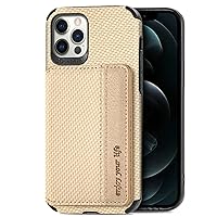 for Samsung Galaxy A33 A51 A52 A53 A71 A72 A73 S 4G 5G Protective Case Pop Cool Card Holder Stand TPU Magnetic Phone Cover Unique Fiber Texture Bumper(Khaki,A51 4G)