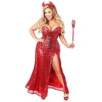 womens Top Drawer Premium Sequin Devil Costume