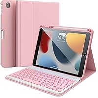 iPad 9th Generation Case with Keyboard,Keyboard Case for iPad 10.2 9th/8th/7th Gen,7 Color Backlit Removable Bluetooth Wireless iPad Case Keyboard with Pencil Holder - iPad Case 10.2 with Keyboard