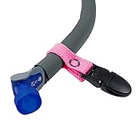 Drink Tube Lanyard Clip. Secure your drink tube to your hydration backpack strap or clothing. (Hot Pink)