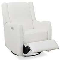 Mercer Electronic Power Recliner and Swivel Glider with USB Port in LiveSmart Performance Fabric - Water Repellent & Stain Resistant, Pearl