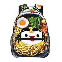 Egg Cup Noodle Ramen print Lightweight Bookbag Casual Laptop Backpack for Men Women College backpack