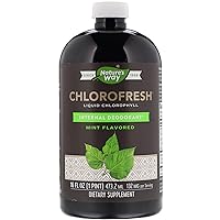 Nature's Way Chlorofresh Liquid Chlorophyll Internal Deodorant, Natural Mint Flavor 16 oz (2 pack)
