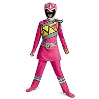 Pink Power Rangers Costume for Kids, Official Licensed Pink Ranger Dino Charge Classic Power Ranger Suit with Mask for Girls