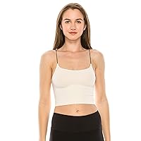 Kurve Amerian Made Skinny Strap Crop Bra Cami, UV Protective Fabric UPF 50+ (Made with Love in The USA)