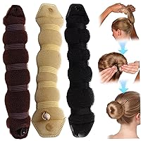 Hair Bun Maker 3Pcs Hair Bun Roller Foam Sponge Bun Maker for Long Hair DIY Deft Bun Hair Bun Shaper Easy Snap-and-Roll Hair Bun Accessories for Women Hair Bun Makers